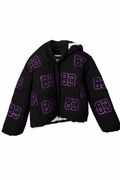 Glitter Number Outline Design on Puffer Jakcet