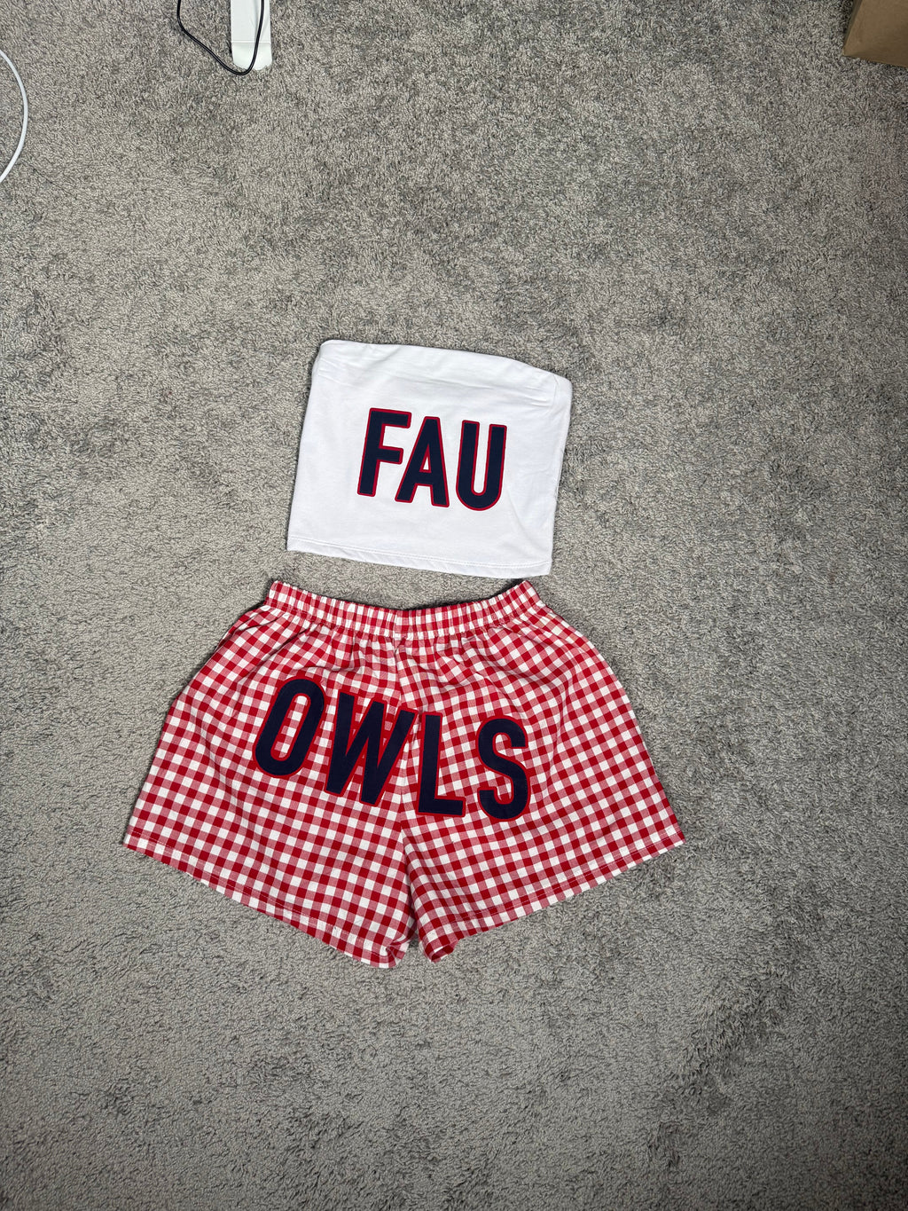 Patchwork Tube Top & Boxer Shorts Set