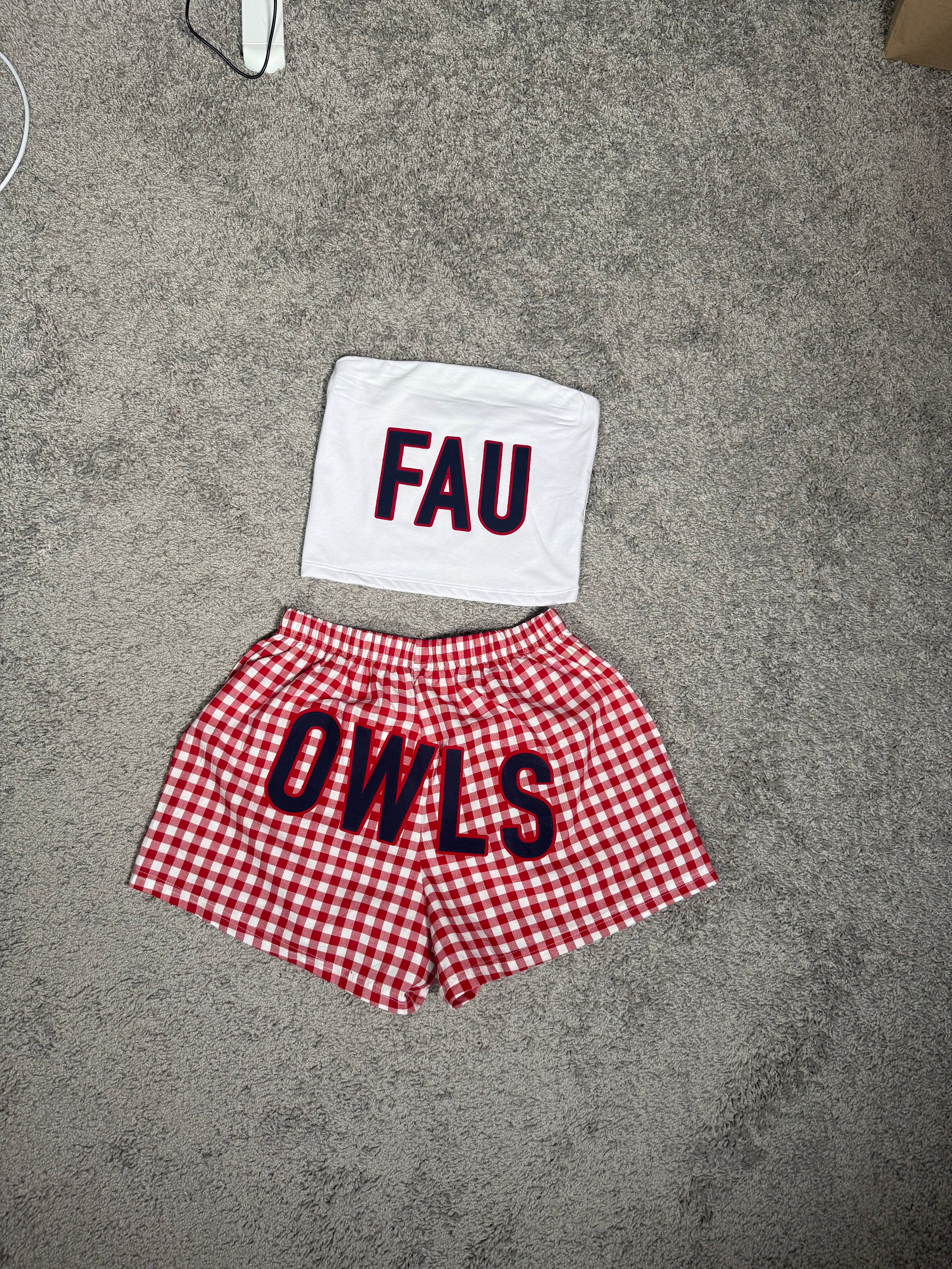 Patchwork Tube Top & Boxer Shorts Set