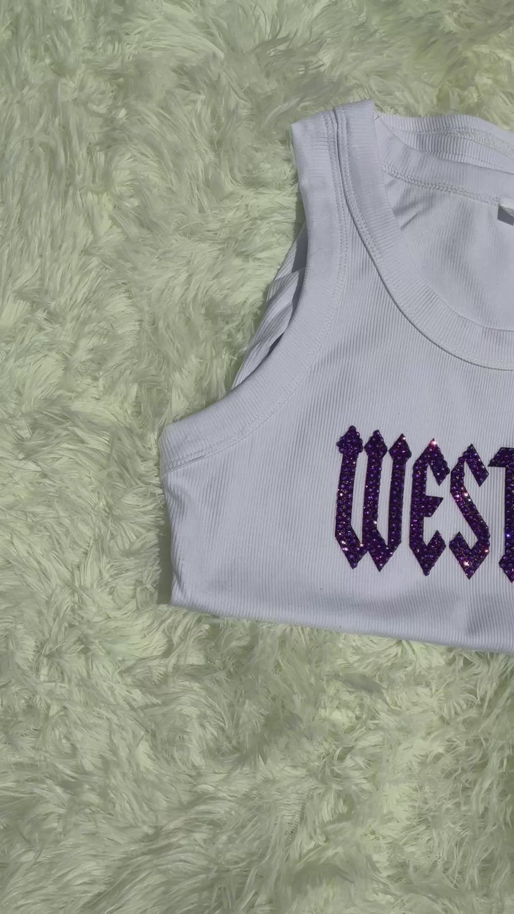 Rhinestoned Name Top