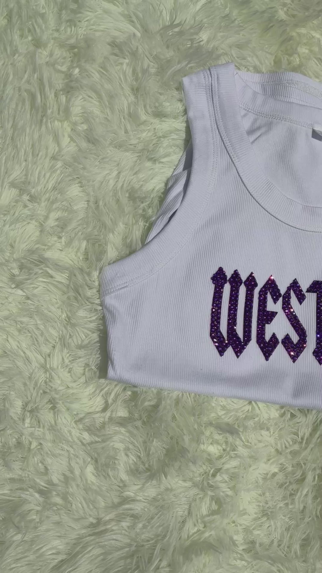 Rhinestoned Name Top