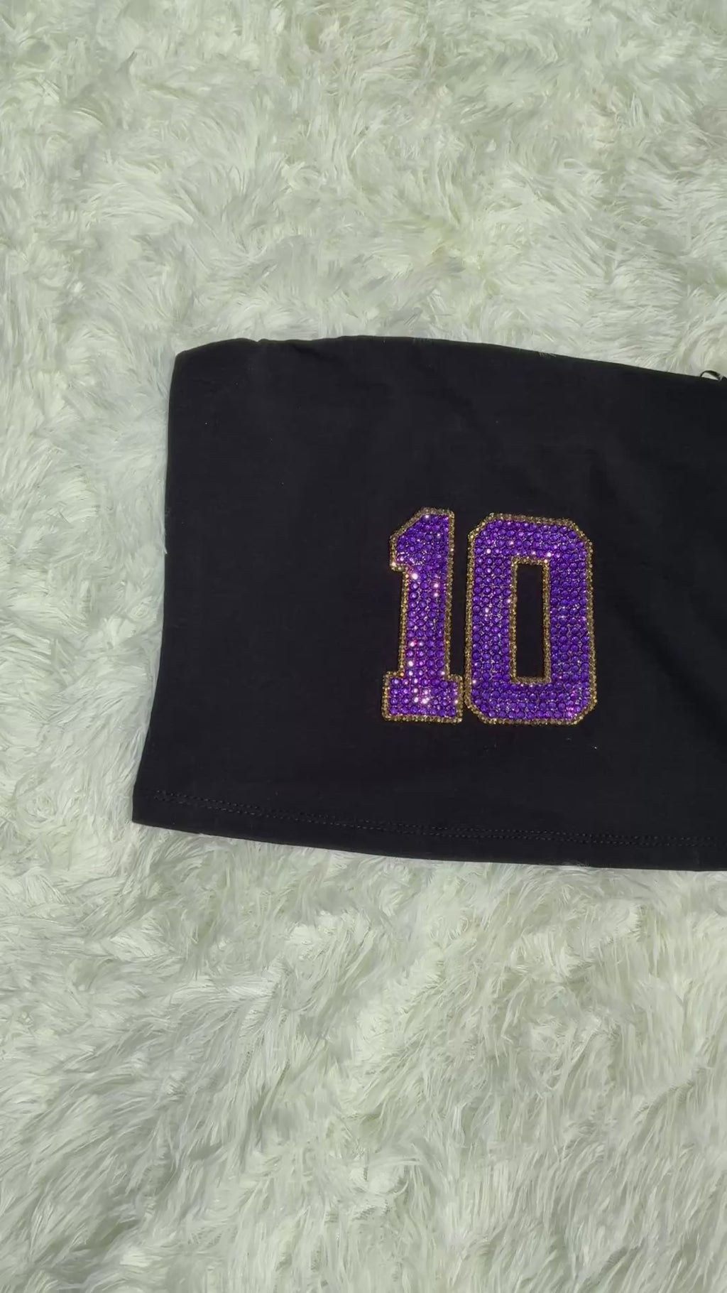 Full Rhinestoned Number with Outline