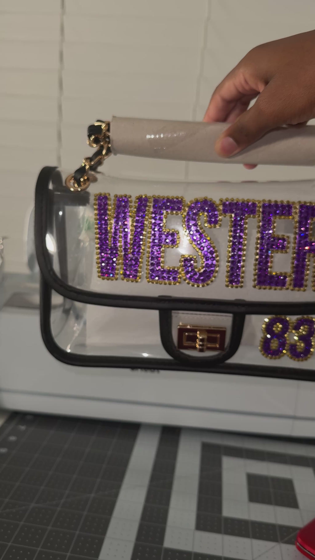 Full Rhinestoned Name & Number Purse